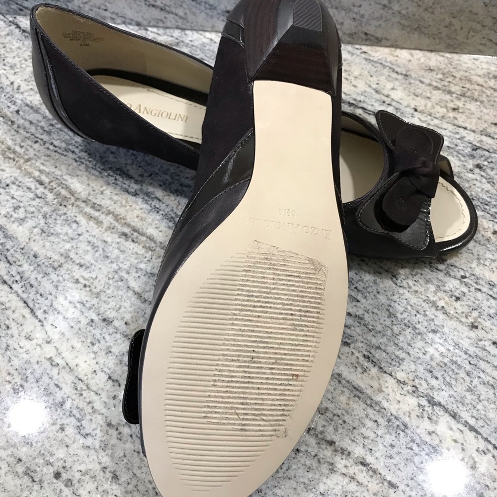 Enzo Angiolini Dark Brown Suede Leather Shoes - Picture 4 of 4